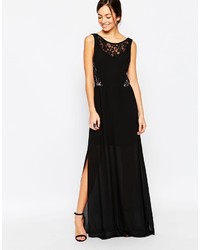 Черное кружевное платье-макси от Wal G