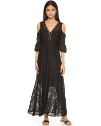 Черное кружевное платье-макси от Nanette Lepore