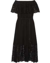 Черное кружевное платье-макси от Rachel Zoe