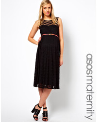 Черное кружевное платье-миди от Asos Maternity