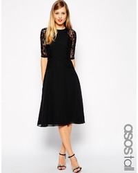 Черное кружевное платье-миди от Asos