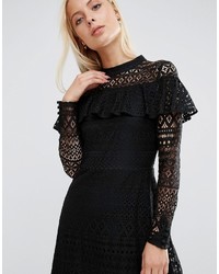 Черное кружевное платье-миди от Asos
