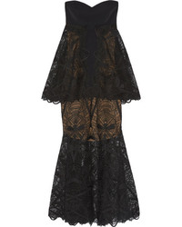 Черное кружевное платье-миди от JONATHAN SIMKHAI