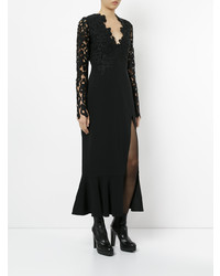 Черное кружевное платье-миди от David Koma