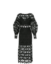 Черное кружевное платье-миди от Manning Cartell