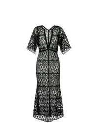 Черное кружевное платье-миди от Manning Cartell