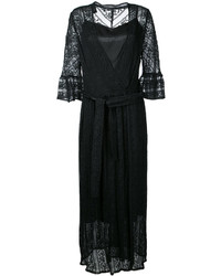 Черное кружевное платье-миди от Muveil