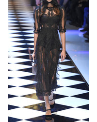 Черное кружевное платье-миди от Dolce & Gabbana