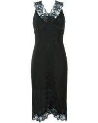 Черное кружевное платье-миди от Twin-Set