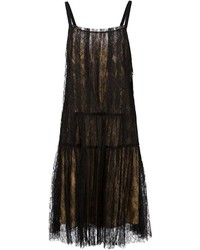 Черное кружевное платье-миди от Vera Wang