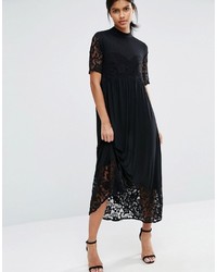 Черное кружевное платье-миди от Vero Moda