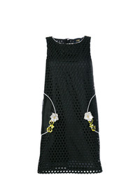 Черное кружевное платье прямого кроя от Cavalli Class