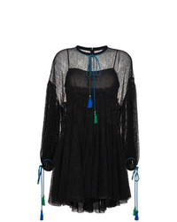 Черное кружевное платье прямого кроя от Philosophy di Lorenzo Serafini