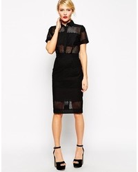 Черное кружевное платье-рубашка от Asos