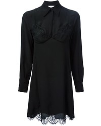 Черное кружевное платье-рубашка от Moschino