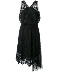 Черное кружевное платье с вышивкой от No.21