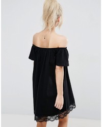 Черное кружевное платье с открытыми плечами от Asos