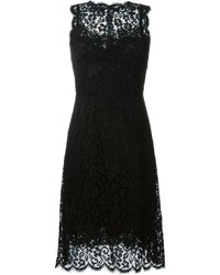 Черное кружевное платье с пышной юбкой от Dolce & Gabbana