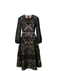 Черное кружевное платье с пышной юбкой от Marchesa Notte