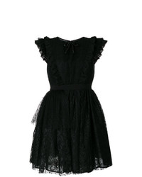 Черное кружевное платье с пышной юбкой от MSGM