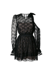 Черное кружевное платье с пышной юбкой от Three floor