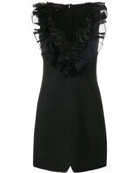 Черное кружевное платье с рюшами от Giambattista Valli