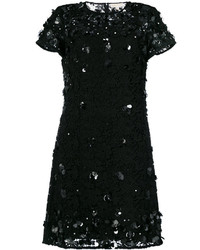 Черное кружевное платье с цветочным принтом от MICHAEL Michael Kors