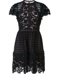 Черное кружевное платье с цветочным принтом от Rebecca Taylor