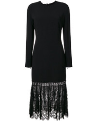 Черное кружевное платье со складками от Stella McCartney