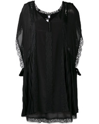 Черное кружевное платье со складками от Twin-Set