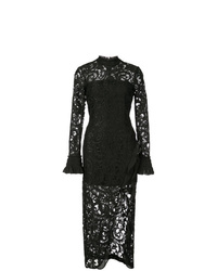 Черное кружевное платье-футляр от Alexis