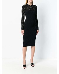 Черное кружевное платье-футляр от Versace
