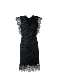 Черное кружевное платье-футляр от Reinaldo Lourenço