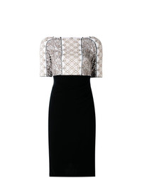 Черное кружевное платье-футляр от Talbot Runhof