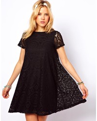 Черное кружевное свободное платье от Asos