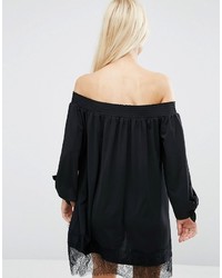 Черное кружевное свободное платье от Asos