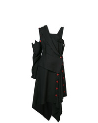 Черное льняное платье-миди от Yohji Yamamoto