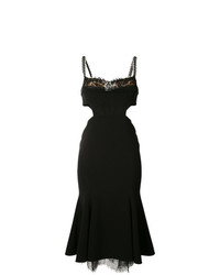Черное облегающее платье с вырезом от Marchesa