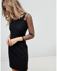 Черное облегающее платье с вышивкой от Zibi London