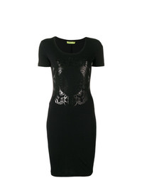 Черное облегающее платье с принтом от Versace Jeans