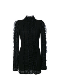 Черное облегающее платье с рюшами от Philosophy di Lorenzo Serafini