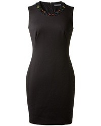 Черное облегающее платье с украшением от Alexander McQueen