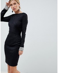Черное облегающее платье с украшением от Jovani