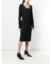 Черное облегающее платье с украшением от Blugirl