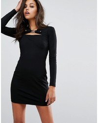 Черное облегающее платье от Versace