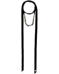 Черное ожерелье-чокер из бисера от Ann Demeulemeester