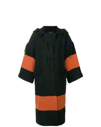 Женское черное пальто c бахромой от Alanui