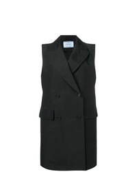 Черное пальто без рукавов от Prada