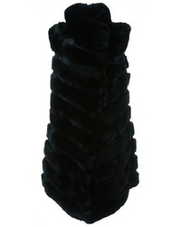 Черное пальто без рукавов от Yves Salomon