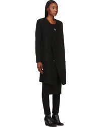 Женское черное пальто букле от Rad Hourani